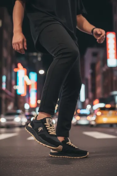 Adidasi barbati casual, negri A2571